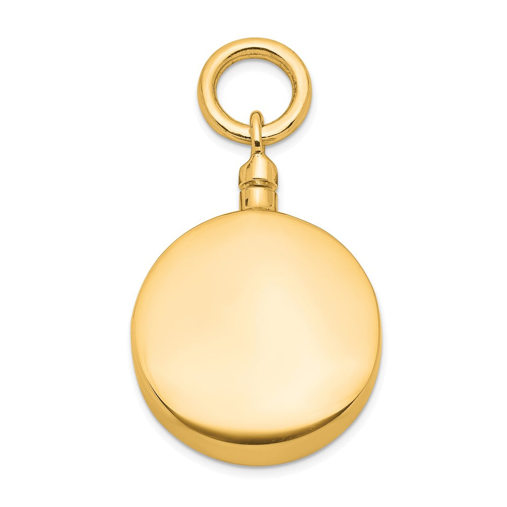 Sterling Silver Gold-plated Polished Round Ash Holder Pendant