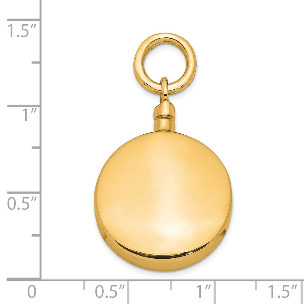 Sterling Silver Gold-plated Polished Round Ash Holder Pendant