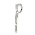 Sterling Silver Polished & Textured Letter C Initial Chain Slide