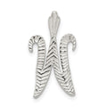 Sterling Silver Polished & Textured Letter W Initial Chain Slide