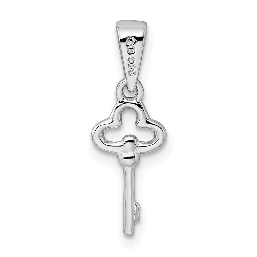 Sterling Silver Rhodium-plated Children's Key Pendant