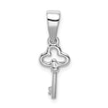 Sterling Silver Rhodium-plated Children's Key Pendant