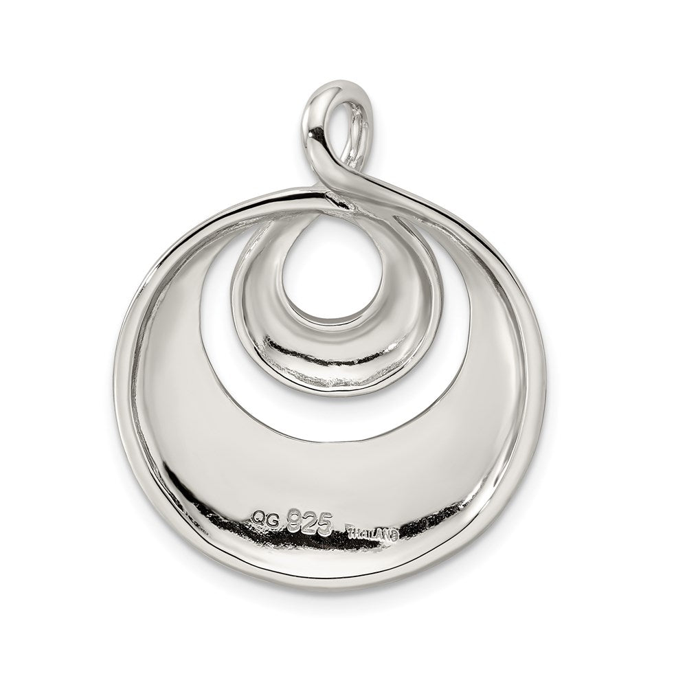 Sterling Silver Rhod-pltd Polished/Satin Infinity Swirl Chain Slide Pendant