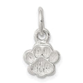 Sterling Silver Polished and Textured Paw Print Charm