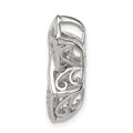 Sterling Silver Platinum-plated Polished Vibrant CZ Star of David Pendant