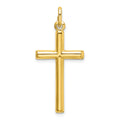 Sterling Silver Gold-tone Polished Cross Charm