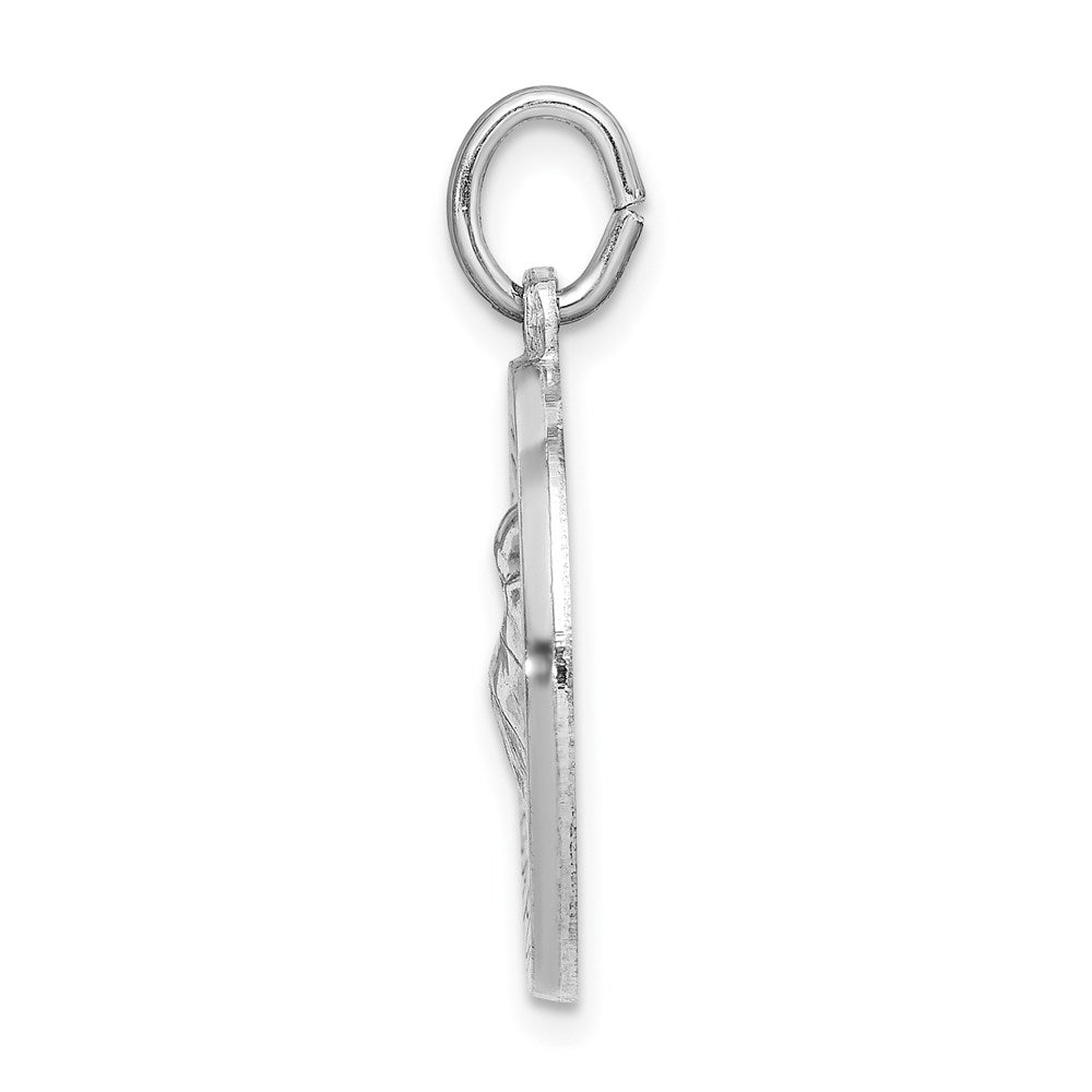 Sterling Silver Rhodium-plated Spanish St. Anthony Medal Pendant