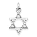 Sterling Silver Rhodium-plated Polished Star of David Pendant