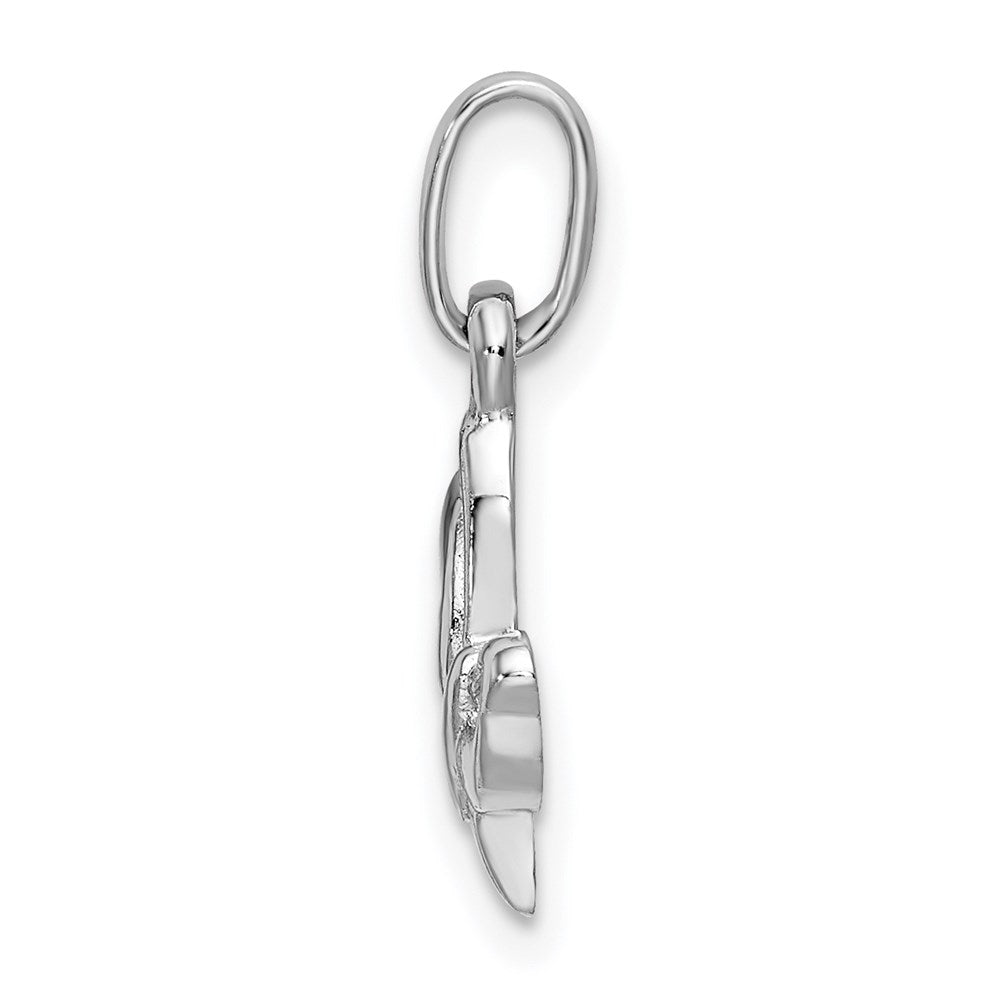 Sterling Silver Rhodium-plated CZ Butterfly Petite Pendant