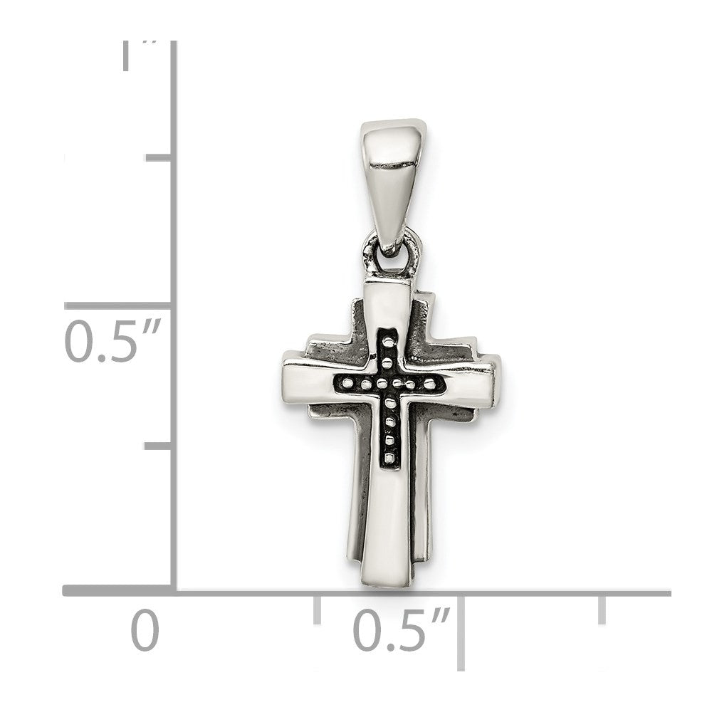 Sterling Silver Antiqued Cross Pendant