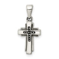 Sterling Silver Antiqued Cross Pendant