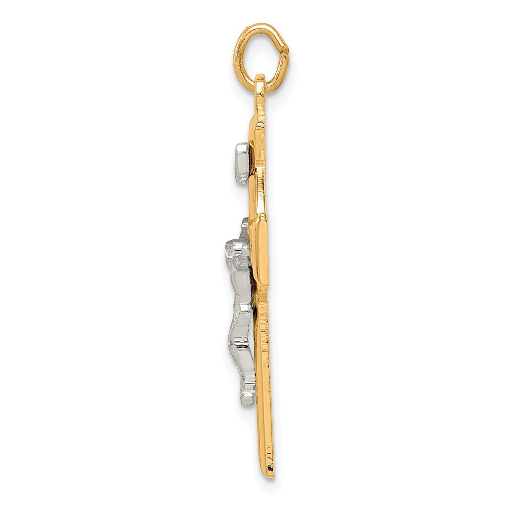 Sterling Silver Gold-tone INRI Crucifix Pendant