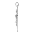 Sterling Silver Platinum-plated Textured Crucifix Cross Pendant