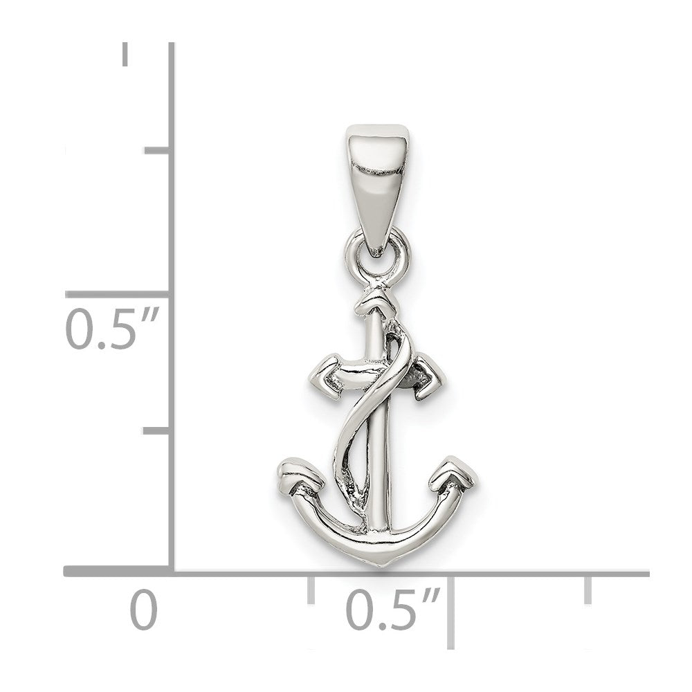 Sterling Silver Polished Anchor Pendant