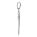 Sterling Silver Rhodium-Plated CZ Key Pendant
