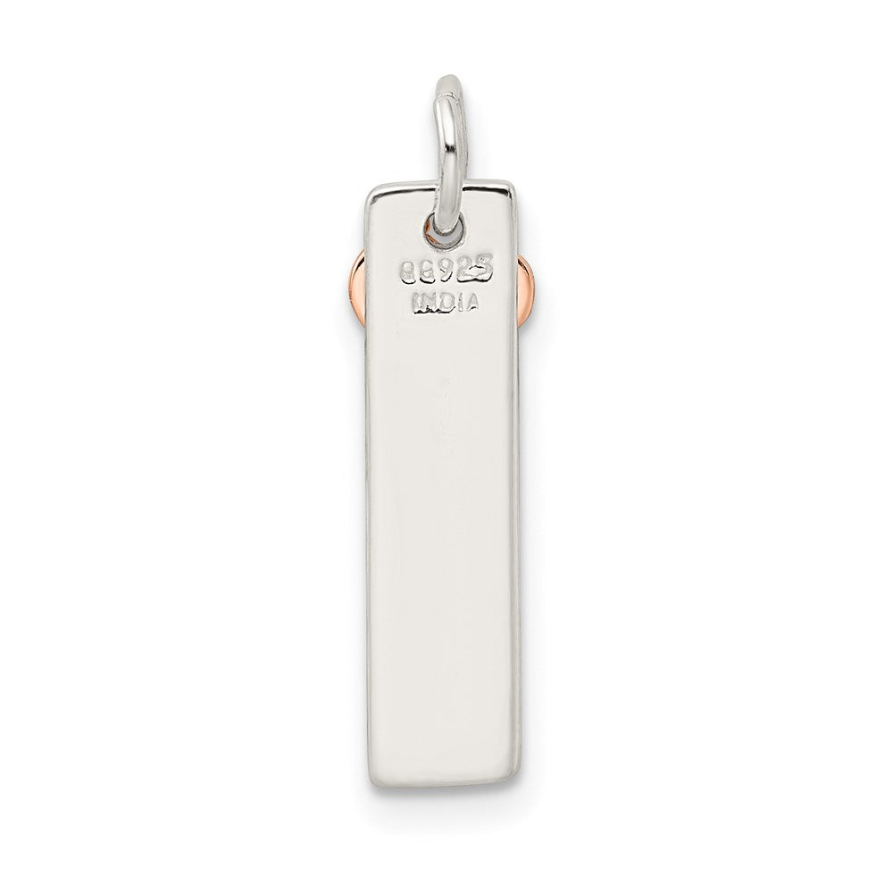 Sterling Silver & Rose-tone Bar & Heart Charm
