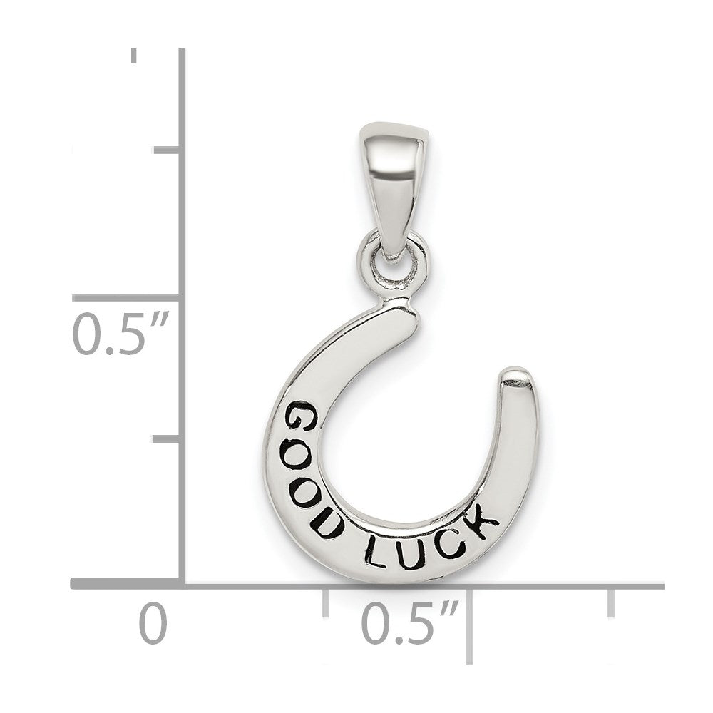Sterling Silver Enamel Good Luck Horse Shoe Pendant