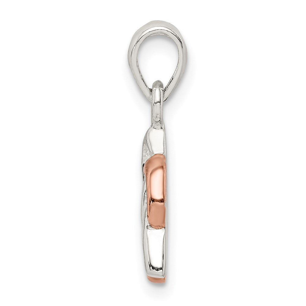 Sterling Silver Trinty Knot and Rose-tone Heart Pendant