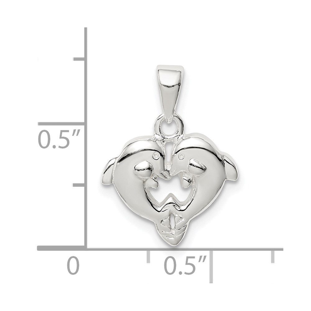 Sterling Silver Polished Dolphin Pendant