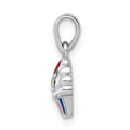 Sterling Silver RH-plated Multi-color Enameled Cupcake Children's Pendant