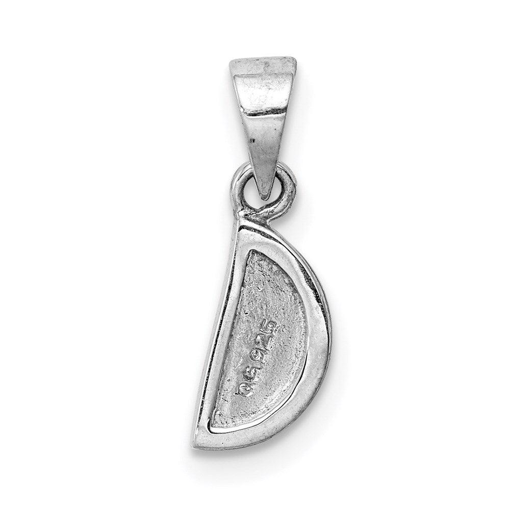 Sterling Silver RH-plated Enameled Watermelon Petite Pendant