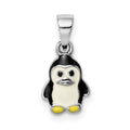 Sterling Silver RH-plated Multi-color Enameled Penguin Petite Pendant