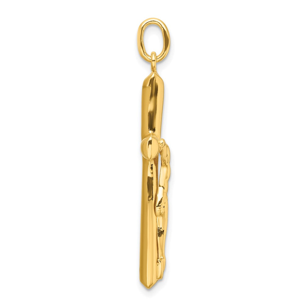 Sterling Silver Gold-tone Crucifix Cross Pendant