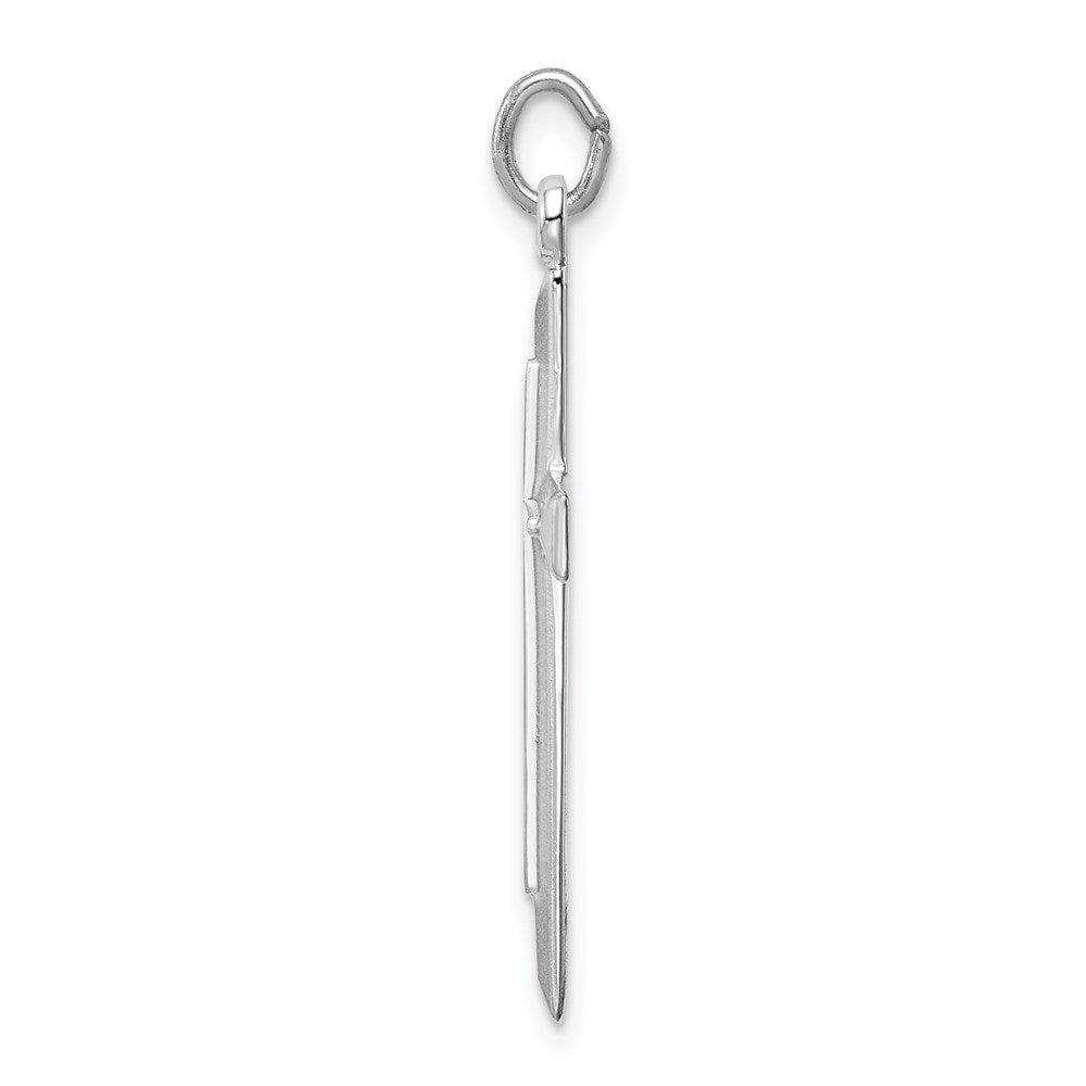 Sterling Silver Platinum-plated Cross Pendant