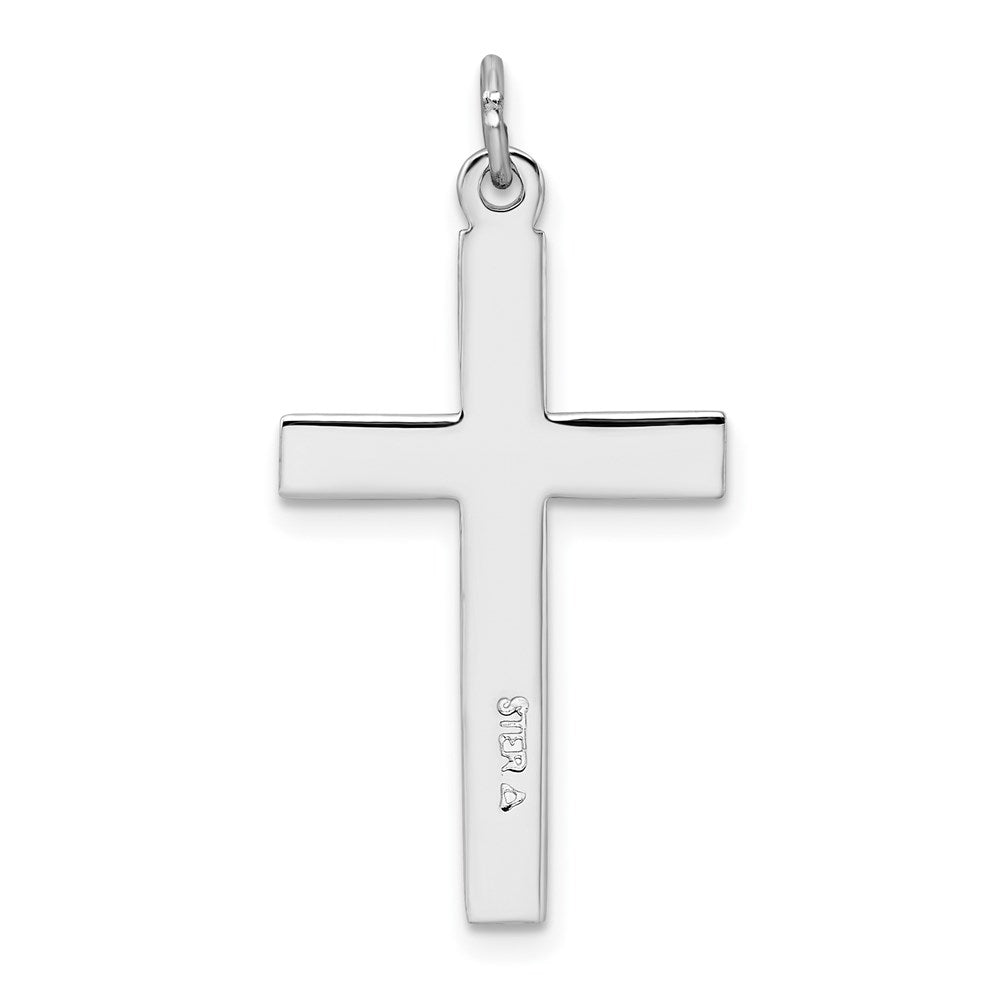 Sterling Silver Platinum-plated Cross Pendant