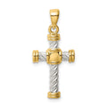 Sterling Silver & Gold-plated Twisted Cross Pendant