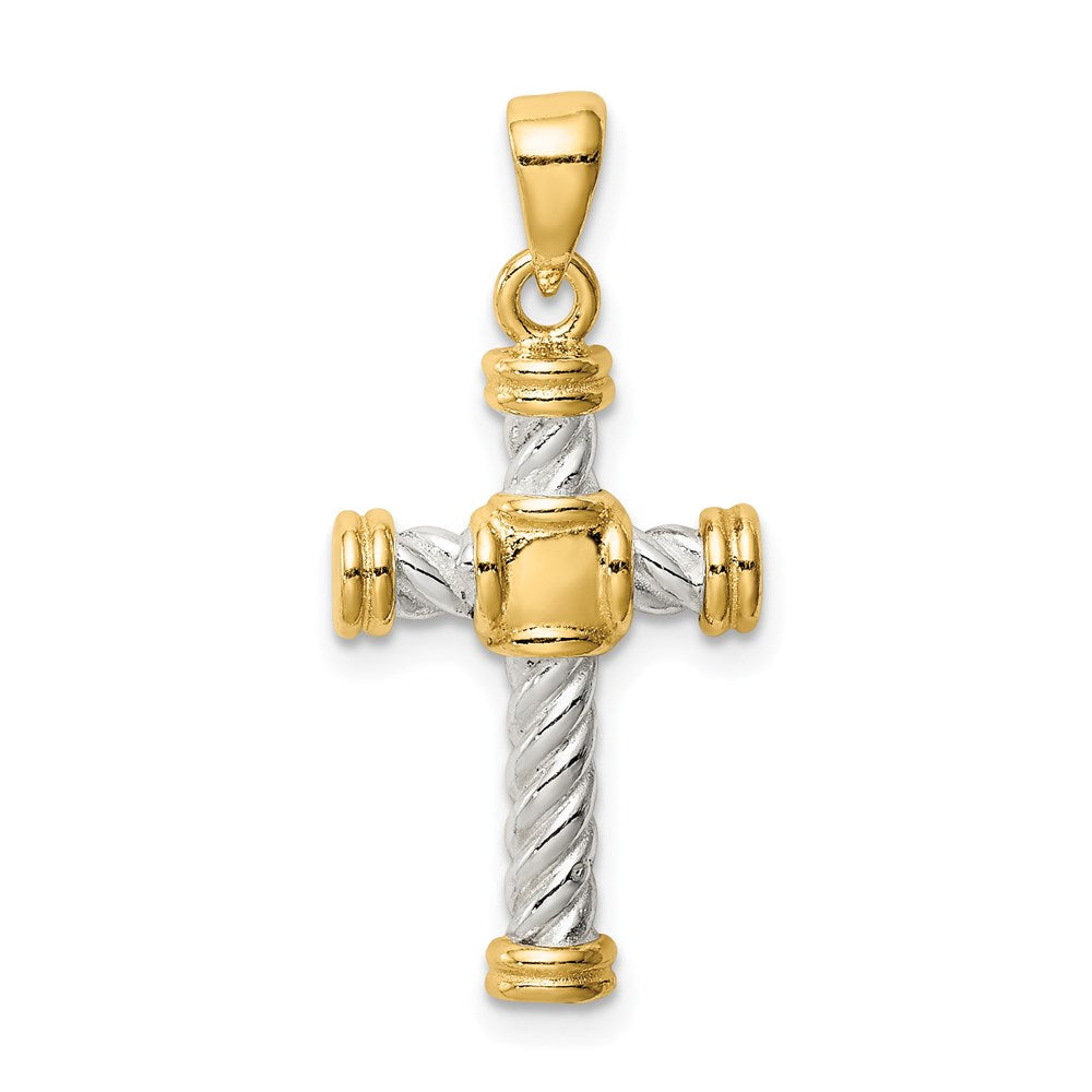 Sterling Silver & Gold-plated Twisted Cross Pendant
