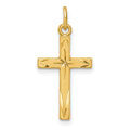 Sterling Silver Gold-tone Diamond-Cut Cross Pendant