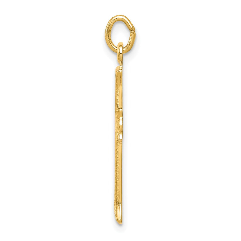 Sterling Silver Gold-tone Diamond-Cut Cross Pendant