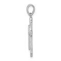 Sterling Silver Rhodium-plated Striped Texture Cross Pendant