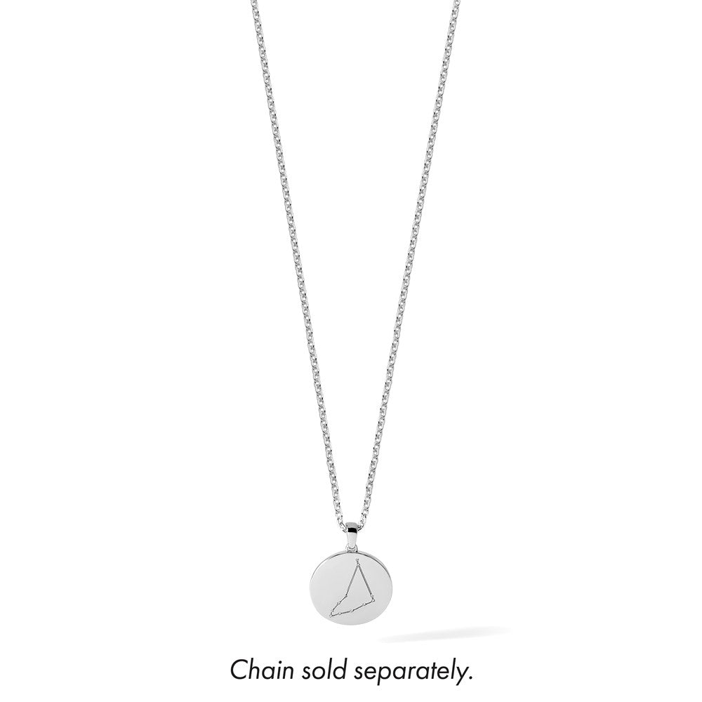 Sterling Silver Rhodium-plated & CZ Capricorn Zodiac Pendant