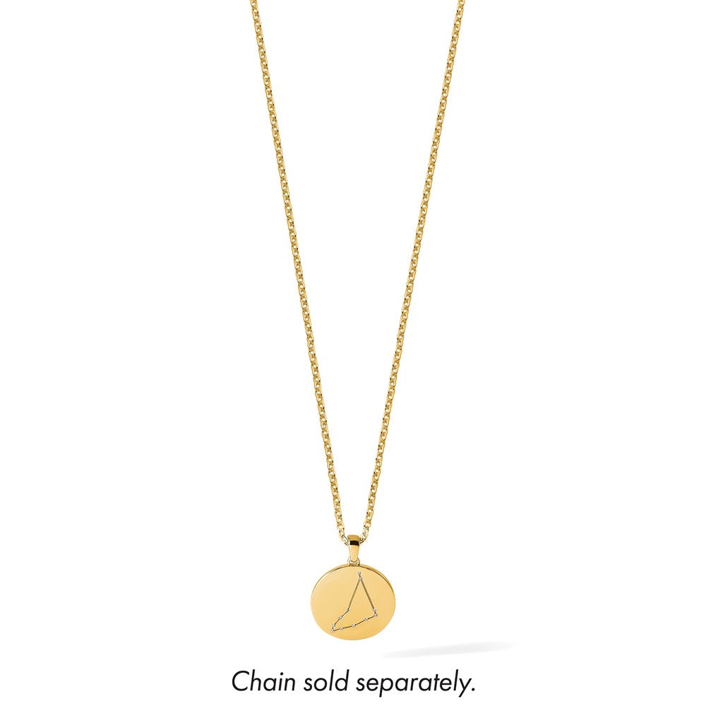 Sterling Silver Gold-plated & CZ Capricorn Zodiac Pendant