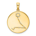 Sterling Silver Gold-plated & CZ Pisces Zodiac Pendant