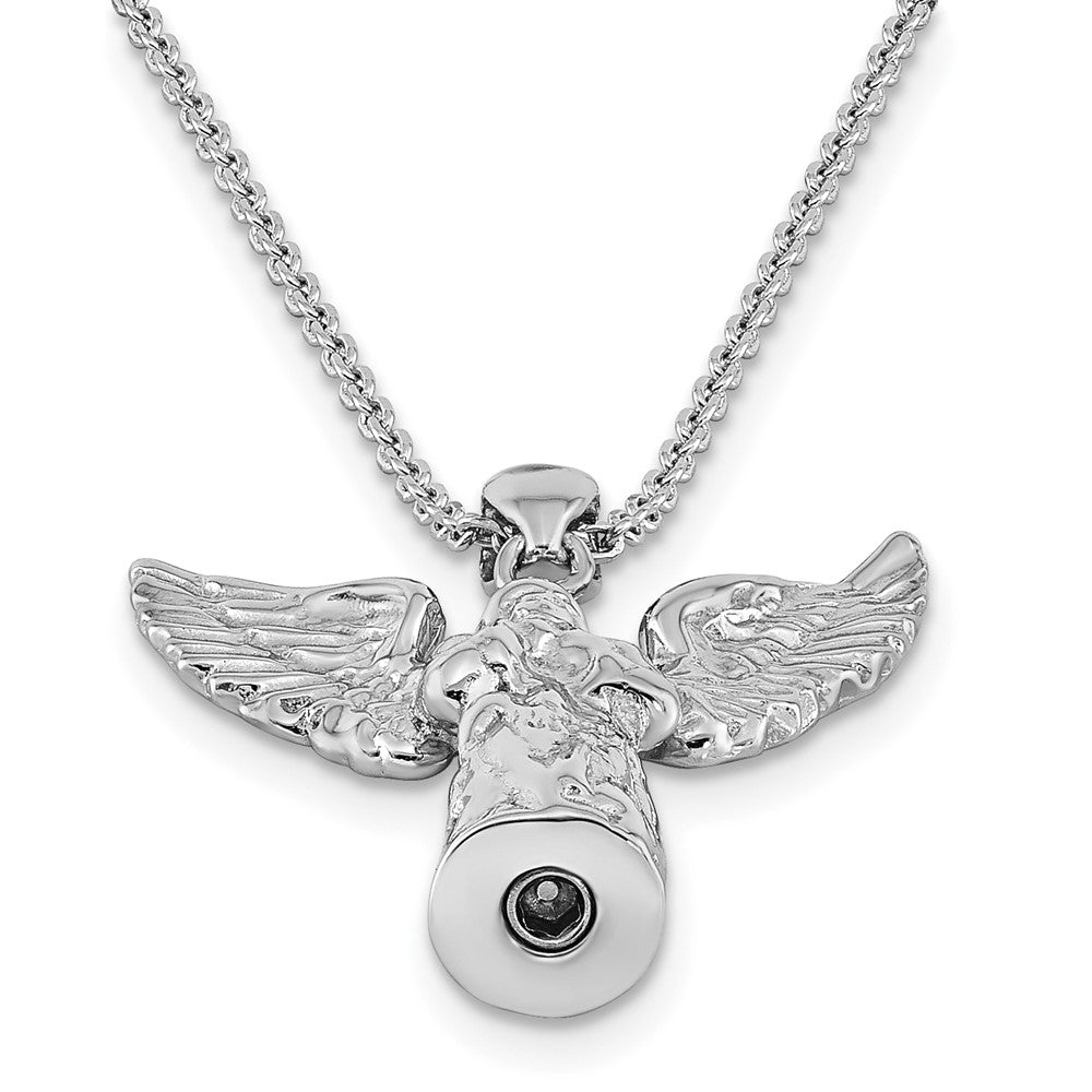 Sterling Silver Rhodium-plated Angel Ash Holder Necklace