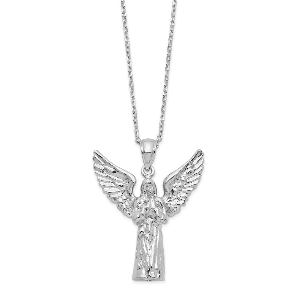 Sterling Silver Rhodium-plated Angel Ash Holder Necklace