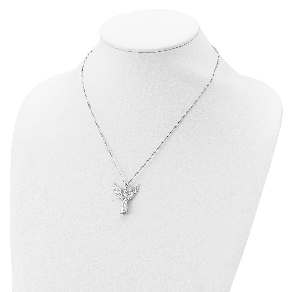 Sterling Silver Rhodium-plated Angel Ash Holder Necklace