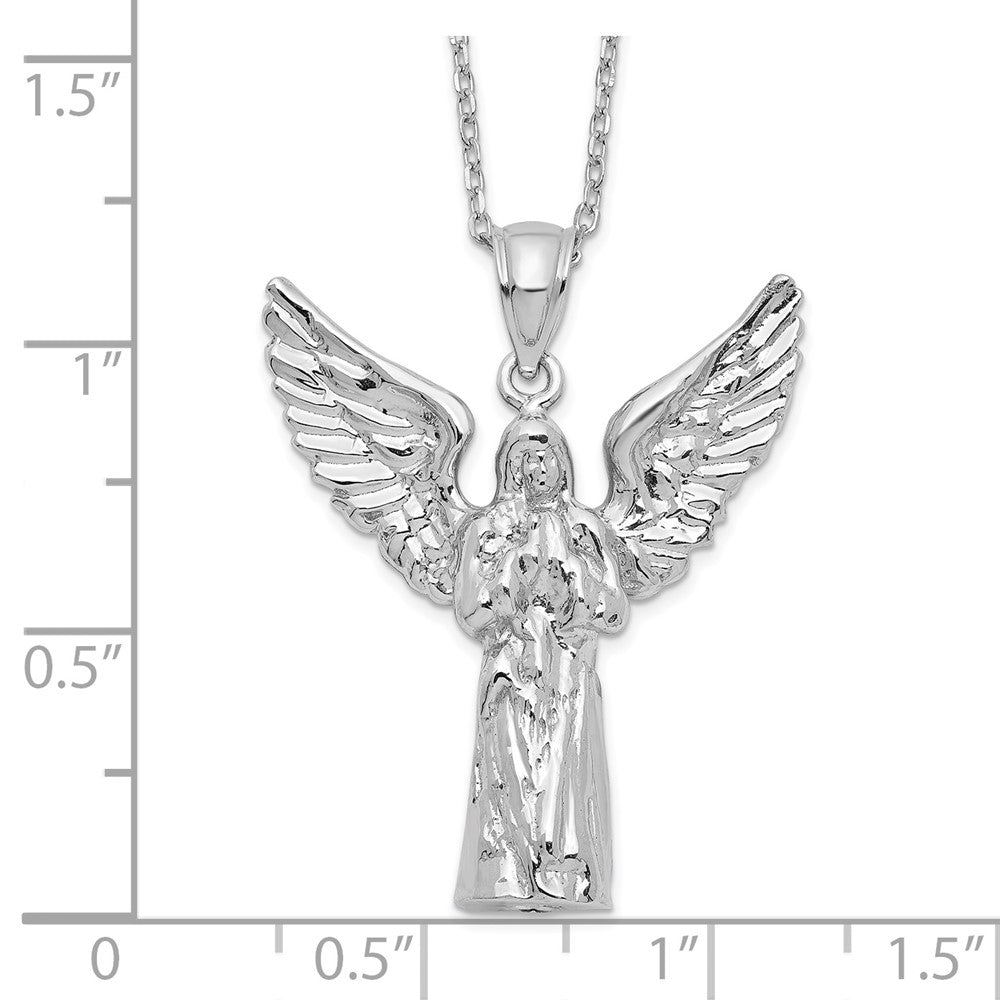 Sterling Silver Rhodium-plated Angel Ash Holder Necklace