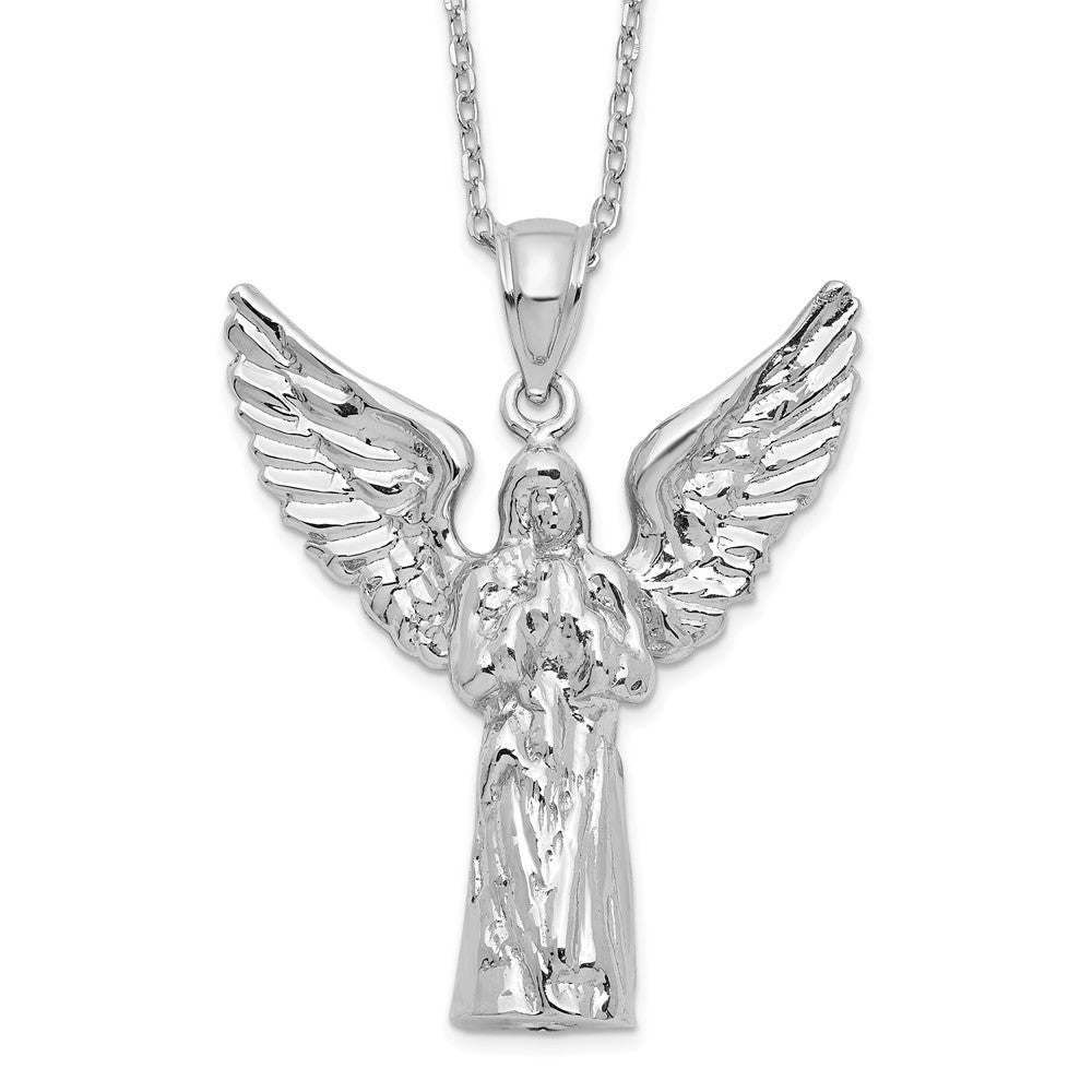 Sterling Silver Rhodium-plated Angel Ash Holder Necklace