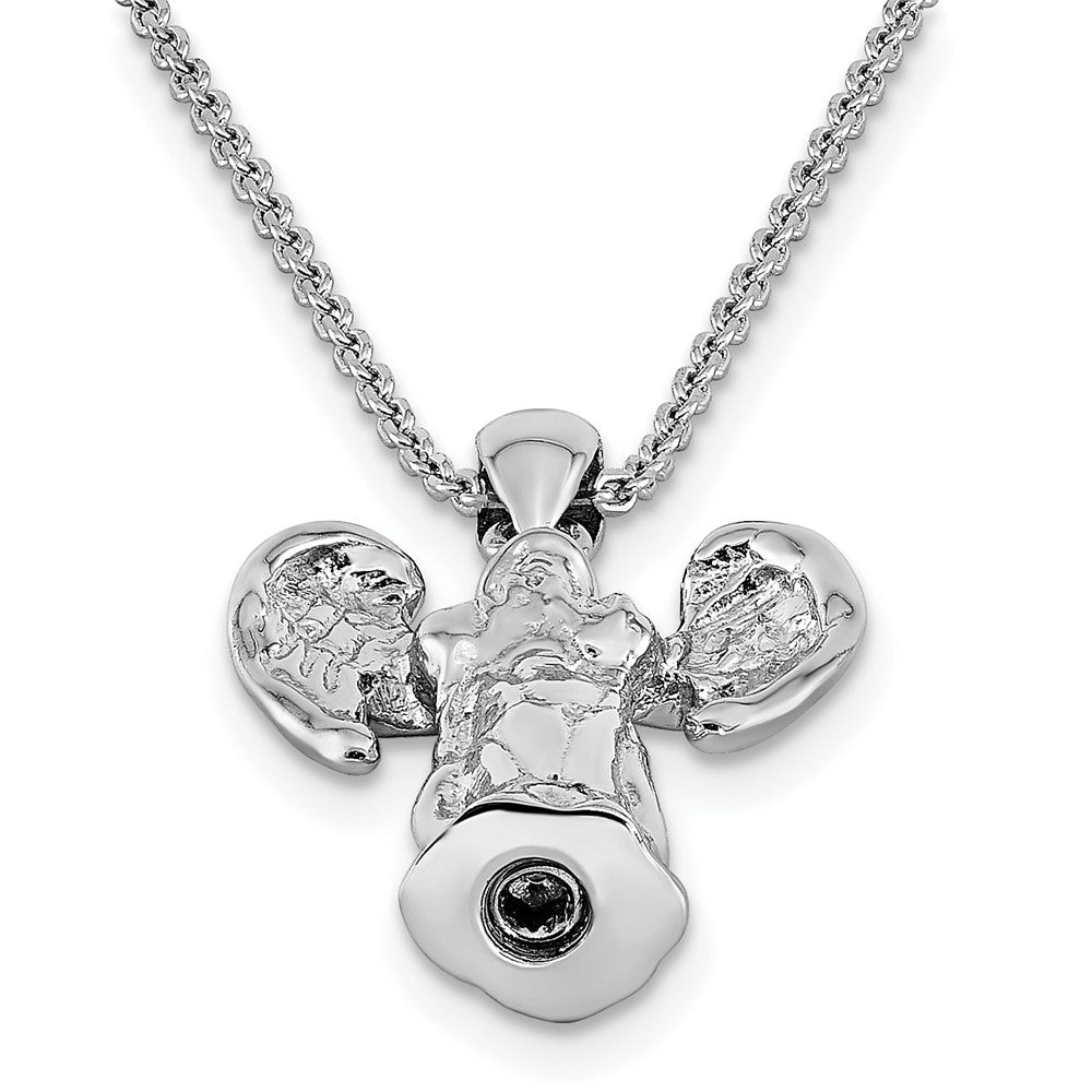 Sterling Silver Rhodium-plated Angel Ash Holder Necklace