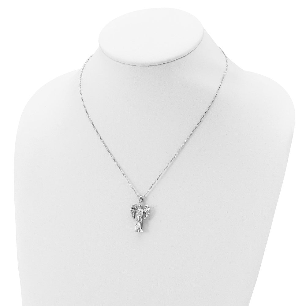 Sterling Silver Rhodium-plated Angel Ash Holder Necklace