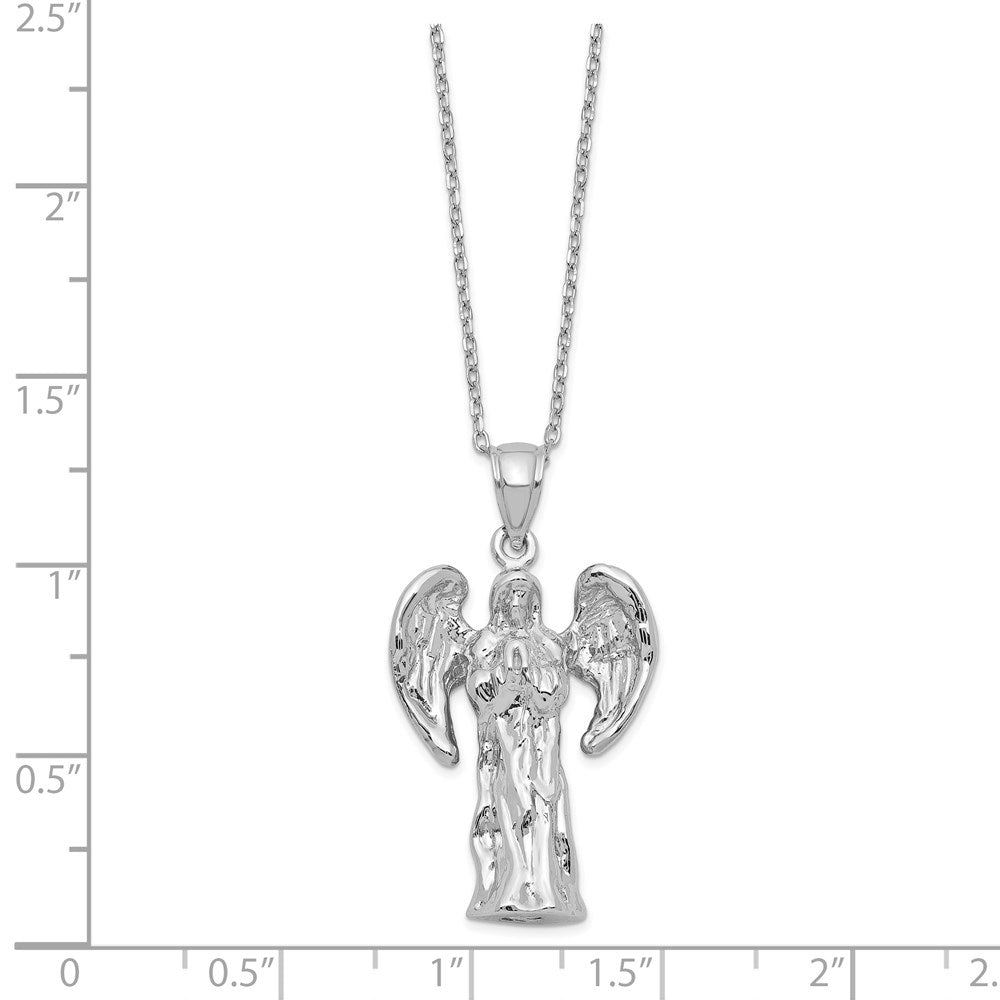 Sterling Silver Rhodium-plated Angel Ash Holder Necklace