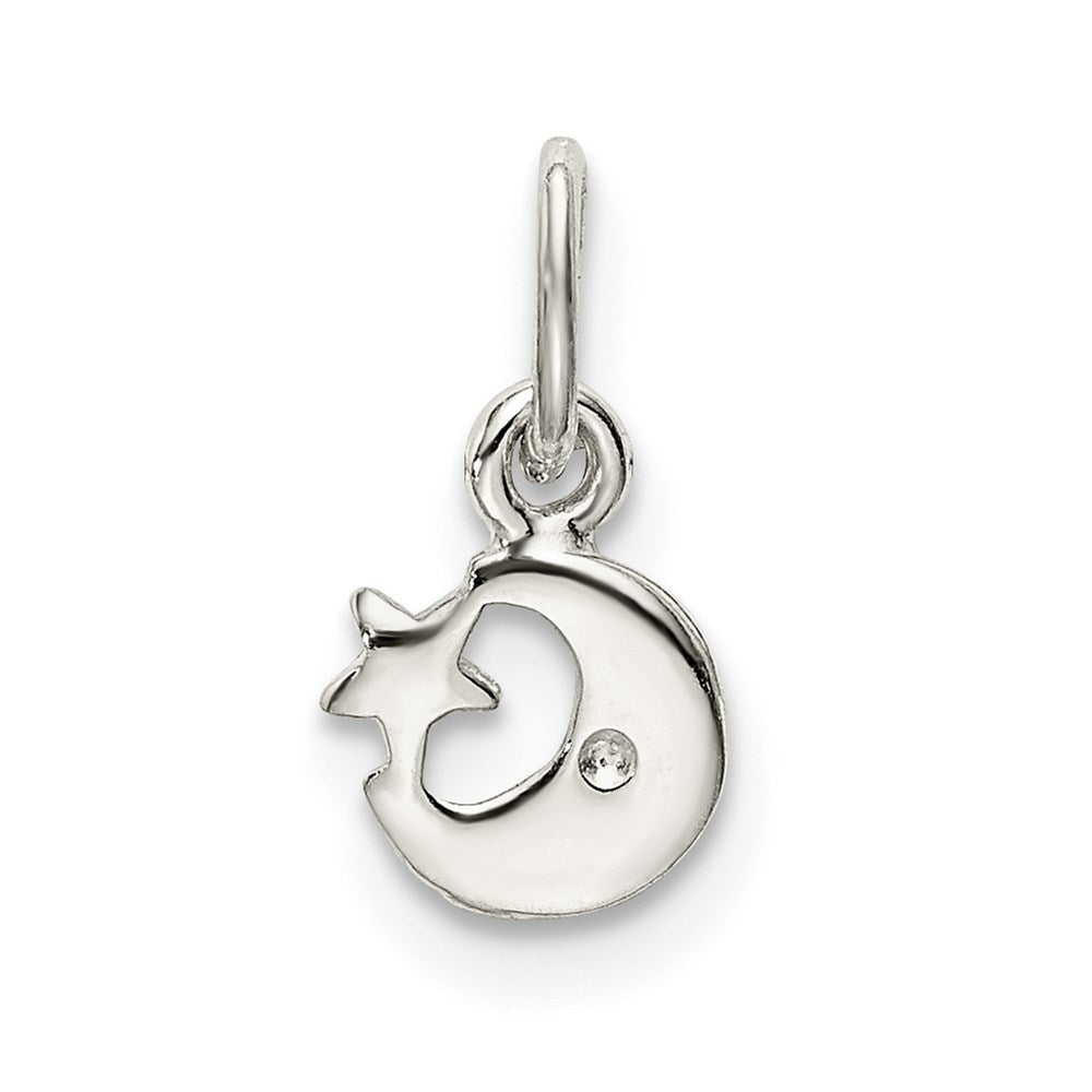 Sterling Silver Enameled Blue Moon and Star Charm