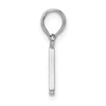 Sterling Silver Rhodium-plated Polished Block Initial -A- Pendant