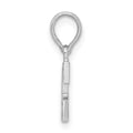 Sterling Silver Rhodium-plated Polished Block Initial -G- Pendant