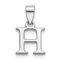Sterling Silver Rhodium-plated Polished Block Initial -H- Pendant