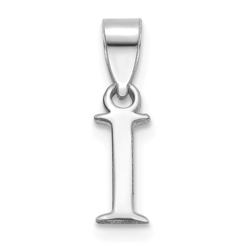 Sterling Silver Rhodium-plated Polished Block Initial -I- Pendant